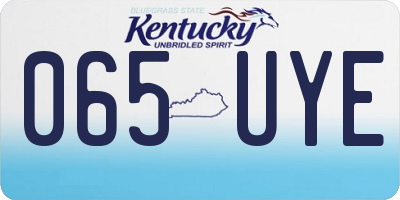 KY license plate 065UYE