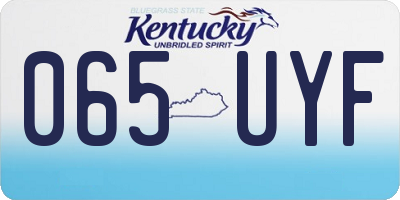 KY license plate 065UYF