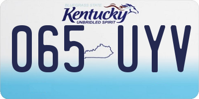 KY license plate 065UYV