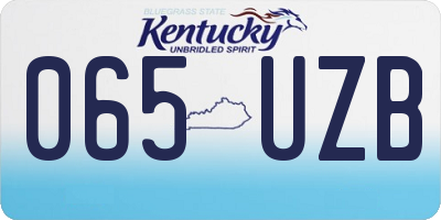 KY license plate 065UZB