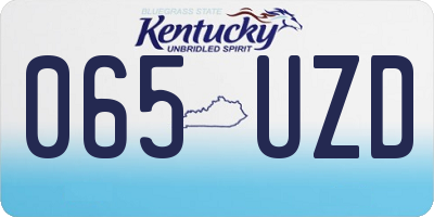 KY license plate 065UZD
