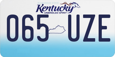 KY license plate 065UZE