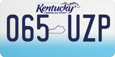 KY license plate 065UZP