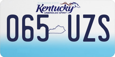 KY license plate 065UZS