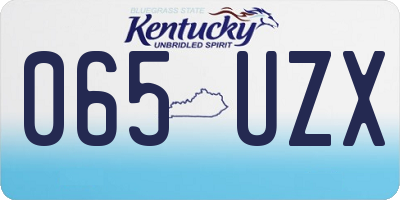 KY license plate 065UZX