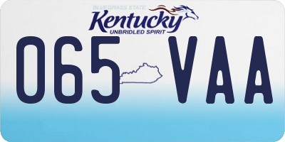 KY license plate 065VAA