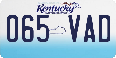KY license plate 065VAD
