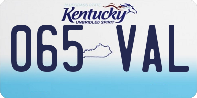 KY license plate 065VAL
