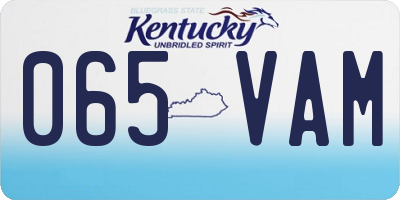 KY license plate 065VAM