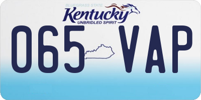 KY license plate 065VAP