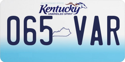 KY license plate 065VAR