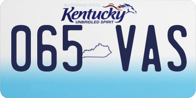 KY license plate 065VAS