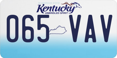 KY license plate 065VAV