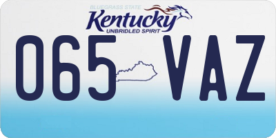 KY license plate 065VAZ