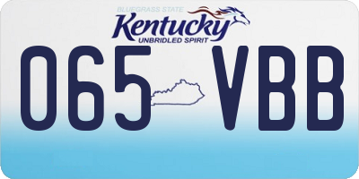 KY license plate 065VBB