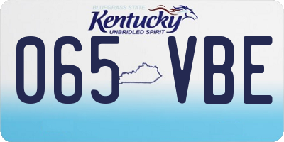 KY license plate 065VBE
