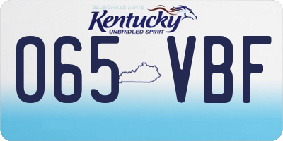 KY license plate 065VBF