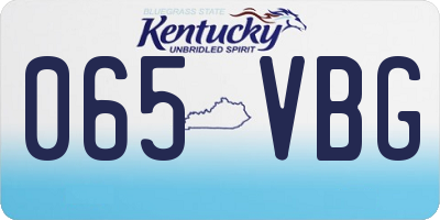 KY license plate 065VBG