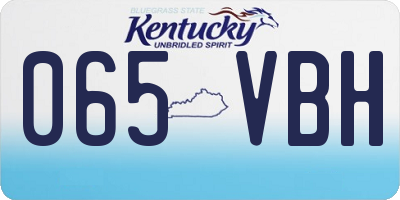 KY license plate 065VBH