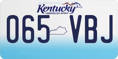 KY license plate 065VBJ
