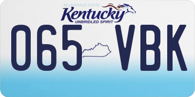 KY license plate 065VBK