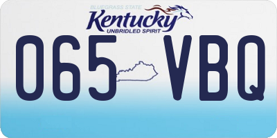 KY license plate 065VBQ