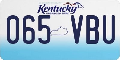 KY license plate 065VBU