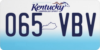 KY license plate 065VBV