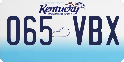 KY license plate 065VBX