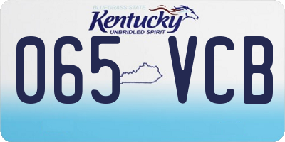 KY license plate 065VCB