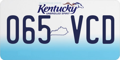 KY license plate 065VCD