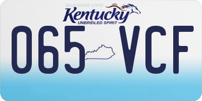 KY license plate 065VCF