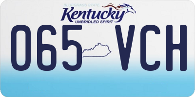 KY license plate 065VCH