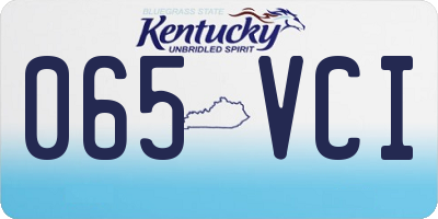 KY license plate 065VCI
