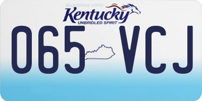 KY license plate 065VCJ