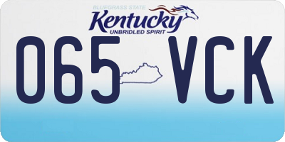 KY license plate 065VCK