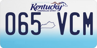 KY license plate 065VCM