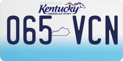 KY license plate 065VCN