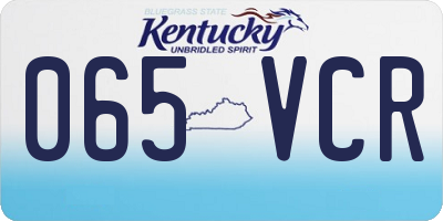 KY license plate 065VCR