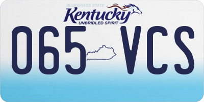 KY license plate 065VCS