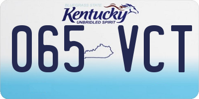 KY license plate 065VCT