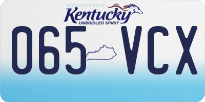 KY license plate 065VCX