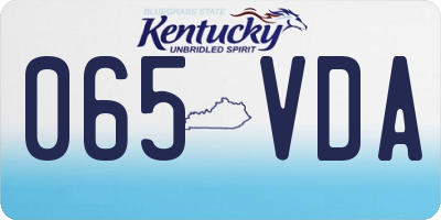 KY license plate 065VDA