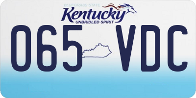 KY license plate 065VDC