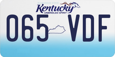 KY license plate 065VDF