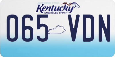 KY license plate 065VDN