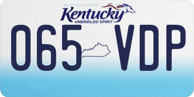 KY license plate 065VDP