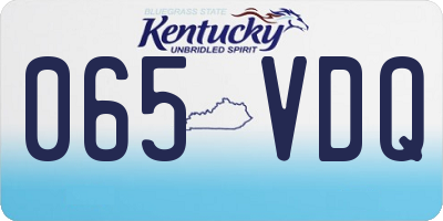 KY license plate 065VDQ