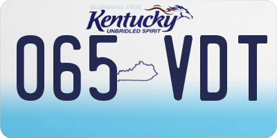 KY license plate 065VDT