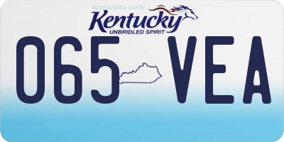 KY license plate 065VEA